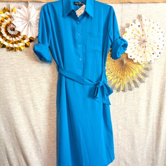 NWT Blue Light Summer Dress with Pockets - Picture 3 of 8